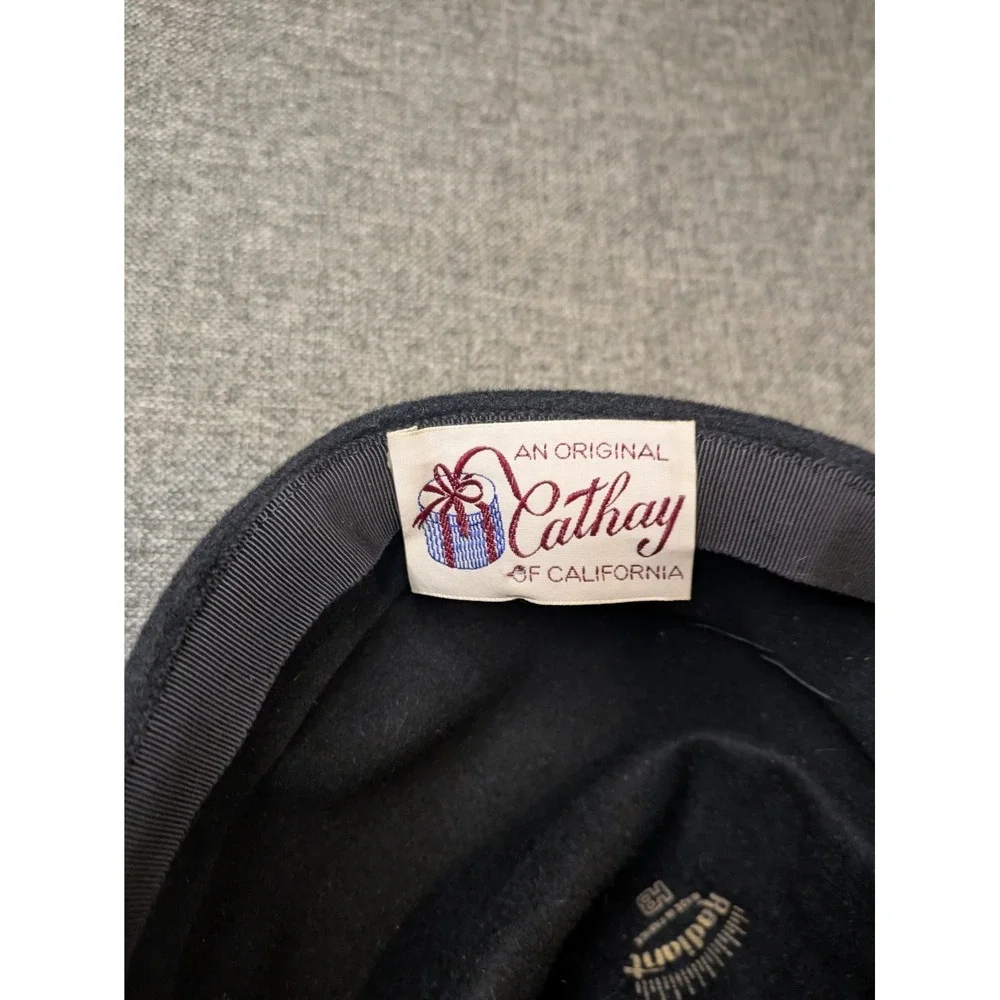 Vintage 1960s An Original Cathay of California Women's Stylish Black Hat France